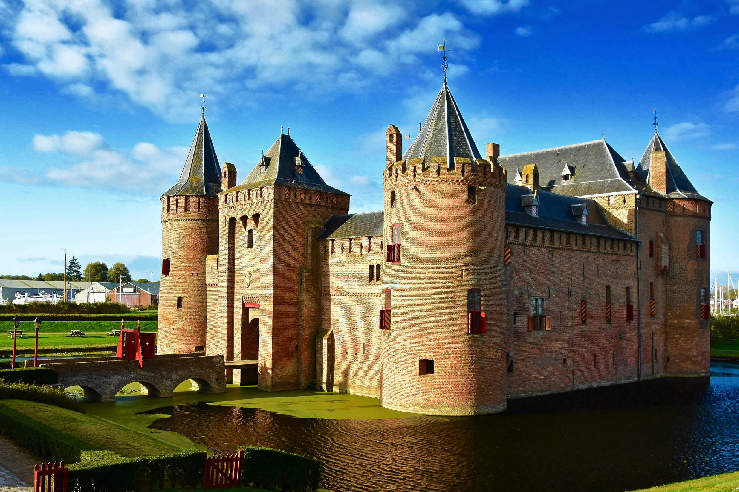 muiderslot castle, netherlands, ,  , muiderslot, castle